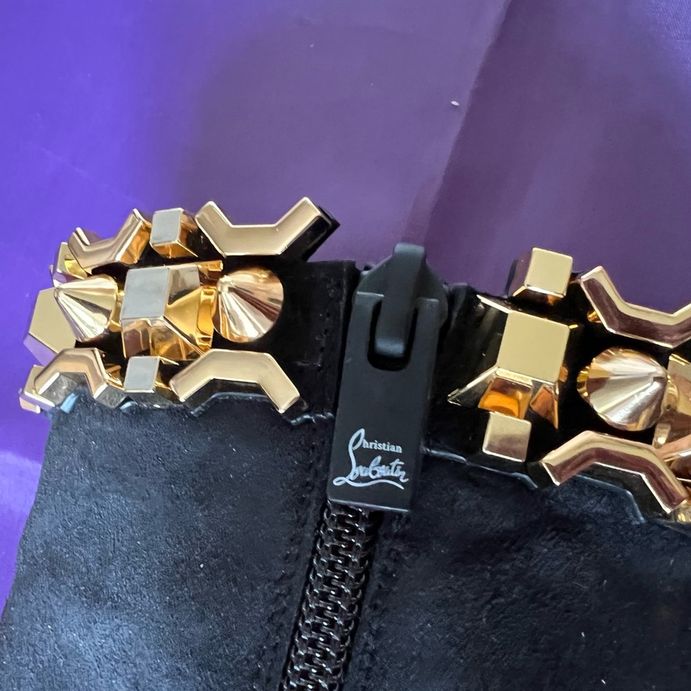 Christian Louboutin Asteroispikes Booty Embellished Suede Ankle Boots Booties - Picture 13 of 16